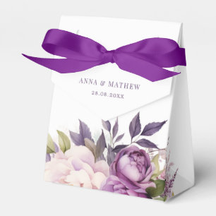 Dusty Lila Lavender Floral Boho Monogramm Hochzeit Geschenkschachtel