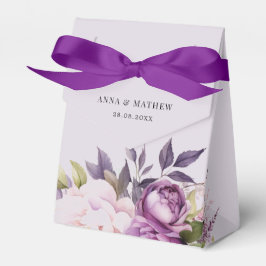 Dusty Lila Lavender Floral Boho Monogramm Hochzeit Geschenkschachtel