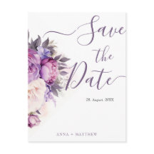 Dusty Lila Lavender Floral Hochzeit speichern Sie 