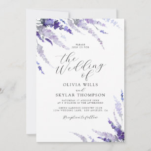 Dusty Lila Lavender Mauve Lilac Blume Wedding Einladung