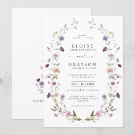 Dusty Lila Lavender Wildblume Hochzeit Einladung