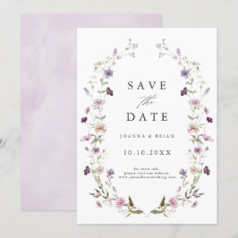 Dusty Lila Lavender Wildblume Hochzeit Save The Date