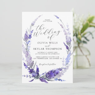 Dusty Lila Lilac Lavender Floral Mauve Wedding Einladung