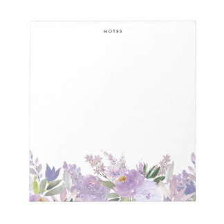 Dusty Lila Peonies und Rose Personalisiert Notizblock