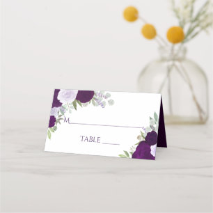 Dusty Lila & Plum Rose Elegantes Hochzeitstil Platzkarte