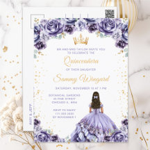 Dusty Lila Princess Floral Quinceañera