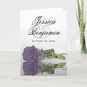 Dusty Lila Rose Elegantes romantisches Foto Hochze Einladung
