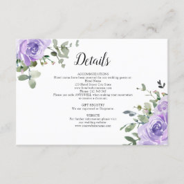 Dusty Lila Rose Eukalyptus Wedding Details Begleitkarte