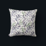 Dusty Lila Sage Green Blätter Grüne | Kissen<br><div class="desc">Wasserfarbene lila und schlaue grüne Blätter und Grünpflanzen werfen Kissen. Eine stilvolle und elegante Art,  Ihren Wohnbereich zu beleben,  sei es Ihr Wohnzimmer,  eine Sonnenterrasse oder ein Schlafzimmer.</div>