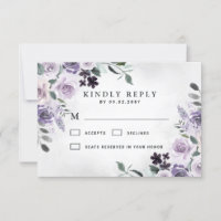 Dusty Lila und Silver Gray Floral Rustic Wedding