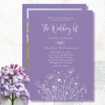 Dusty Lila Wildblume QR Code Foto Hochzeit