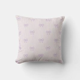 Dusty Lilac Balletcore Ribbon Bows Kissen