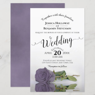 Dusty Lilac Lila Rose HAUSHALT Hochzeit Einladung