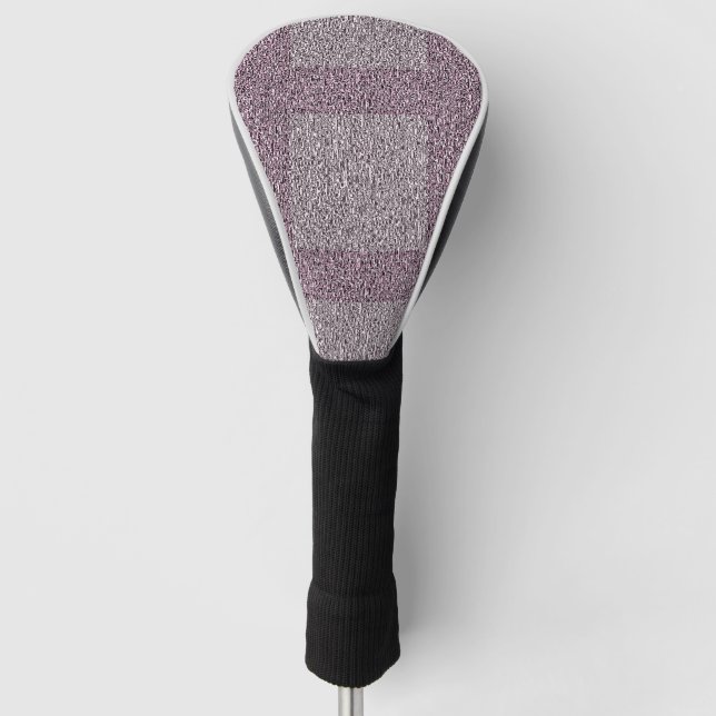 Dusty Maroon und Gray Tweedy Pattern Golf Headcover (Vorderseite)