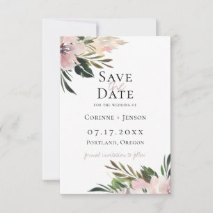 Dusty Mauve Botanical Save the Date Ankündigung