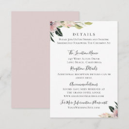 Dusty Mauve Botanical Wedding Details Einladung