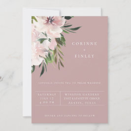 Dusty Mauve Botanical Wedding Einladung