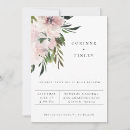Dusty Mauve Botanical Wedding Einladung