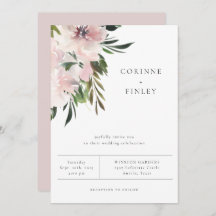 Dusty Mauve Botanical Wedding Einladung