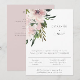 Dusty Mauve Botanical Wedding Reception Einladung