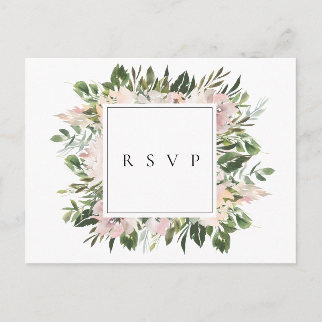 Dusty Mauve Botanical Wedding RSVP Song Request Einladungspostkarte (Vorderseite)