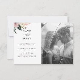 Dusty Mauve Botanisches Foto Save the Date Ankündigung