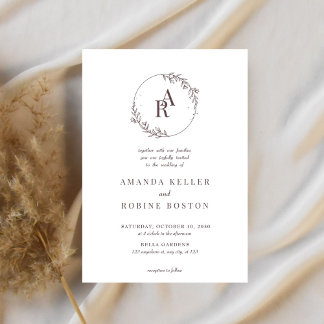 Dusty Mauve Faire-part de mariage monogramme
