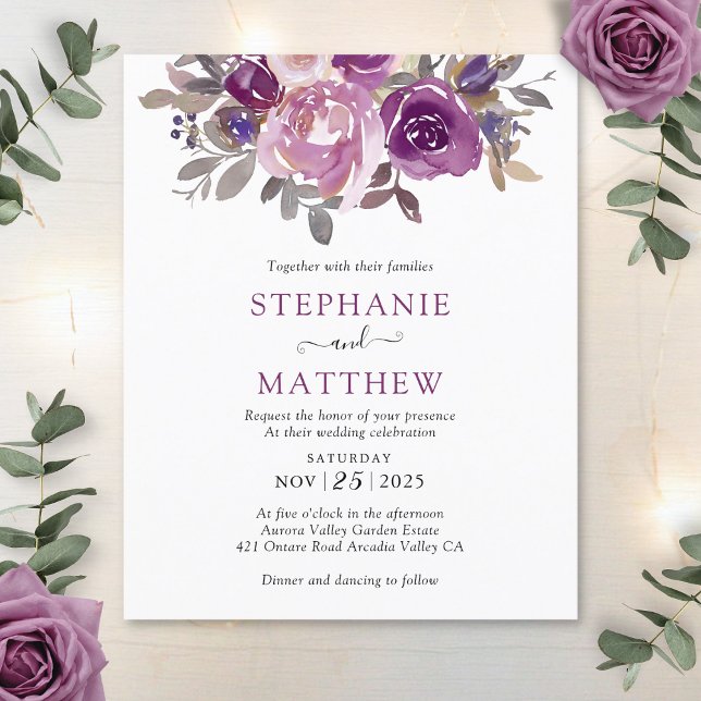 Dusty Mauve Lila Blush Botanical Budget Wedding (Von Creator hochgeladen)