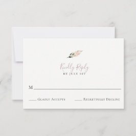 Dusty Mauve Pampas Grass Wedding Carte RSVP