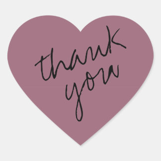 Dusty Mauve - Pink Heart Danke Sticker