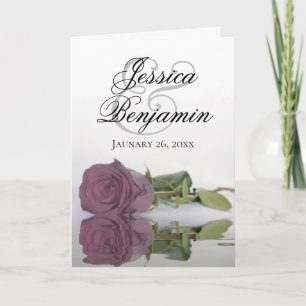 Dusty Mauve Rose Elegantes Romantisches Foto Hochz Einladung