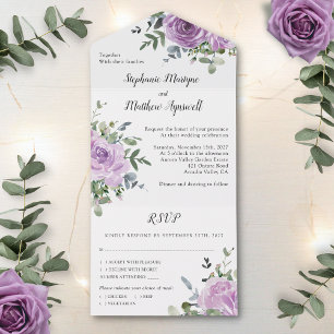 Dusty Mauve Rose Eukalyptus Botanische Hochzeit All In One Einladung