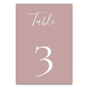 Dusty Mauve Tischnummer Card