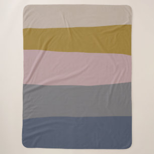 Dusty Mauve und Grauer Abstrakter Farbblock Sherpadecke