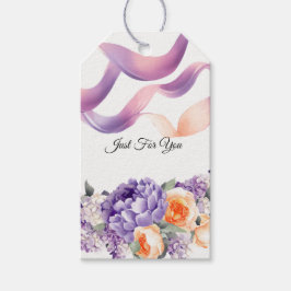 Dusty Mauve und Peach Peony Gift Tags Geschenkanhänger