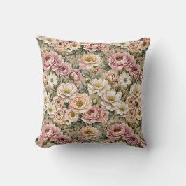 Dusty Mauve und White Rose Kissen