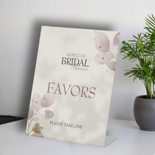 Dusty Mute Blush Pink Brautparty Favoriten Sockelschild