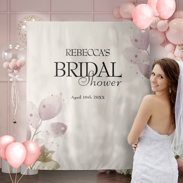 Dusty Mute Blush Pink Floral Brautparty Wandteppich (Von Creator hochgeladen)