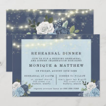 Dusty Navy Blue Peony Lights Probe Dinner