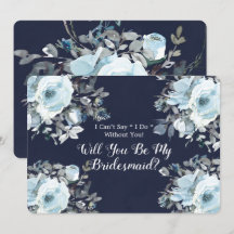 Dusty Navy Blue Peony werden Sie meine Bridesmaid
