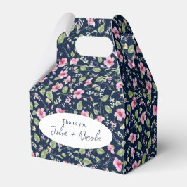 Dusty Navy Blue Pink Hibiskus Bloom Polterabend Geschenkschachtel