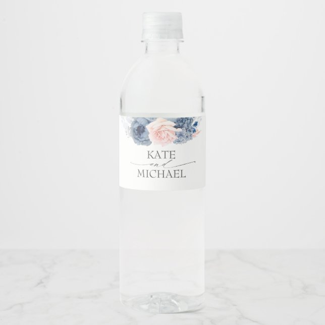 Dusty Navy Blue und Blush Pink Floral (Vorderseite)