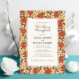 Dusty Orange Peony Blume Hochzeit im Herbst Empfan Einladung