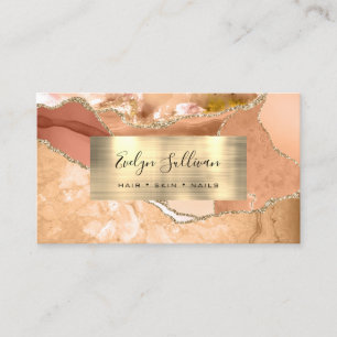 Dusty Orange und Gold Agate Business Card Visitenkarte