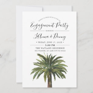 Dusty Palms Fiançailles Beach Party Invitation