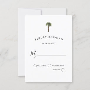 Dusty Palms Hochzeitsfeier UAWG Response RSVP Karte