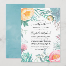 Dusty Pastel Tropical Floral Virtual Wedding Einladung
