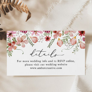 Dusty Peach Wedding Website Details Umschließungsk Visitenkarte
