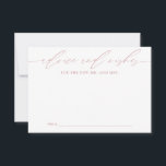 Dusty Pink Advice for Newlyweds Keepake Card Hinweiskarte<br><div class="desc">Diese wunderschön gestalteten Karten bieten eine einzigartige Möglichkeit für Hochzeitsgäste,  ihre herzlichen Ratschläge und Wünsche mit Braut und Bräutigam zu teilen. Ideal,  um einen besonderen Tag mit einer persönlichen Touch zu verbringen,  garantieren diese Karten für das glückliche Paar wertvolle Halsfeste. Ideal für Hochzeitsfeiern,  Brautpartys und Verlobungsfeiern.</div>
