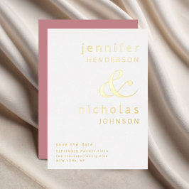 Dusty Pink Ampere und Hochzeit speichern das Datum Folieneinladung